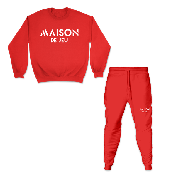 Red Classic MDJ Crewneck Jogger Set